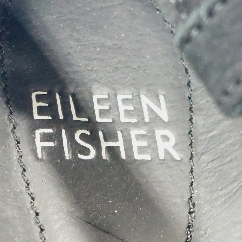 NEW Eileen Fisher Sport Tumbled Nubuck Platform Black Sneaker Sandals H298
